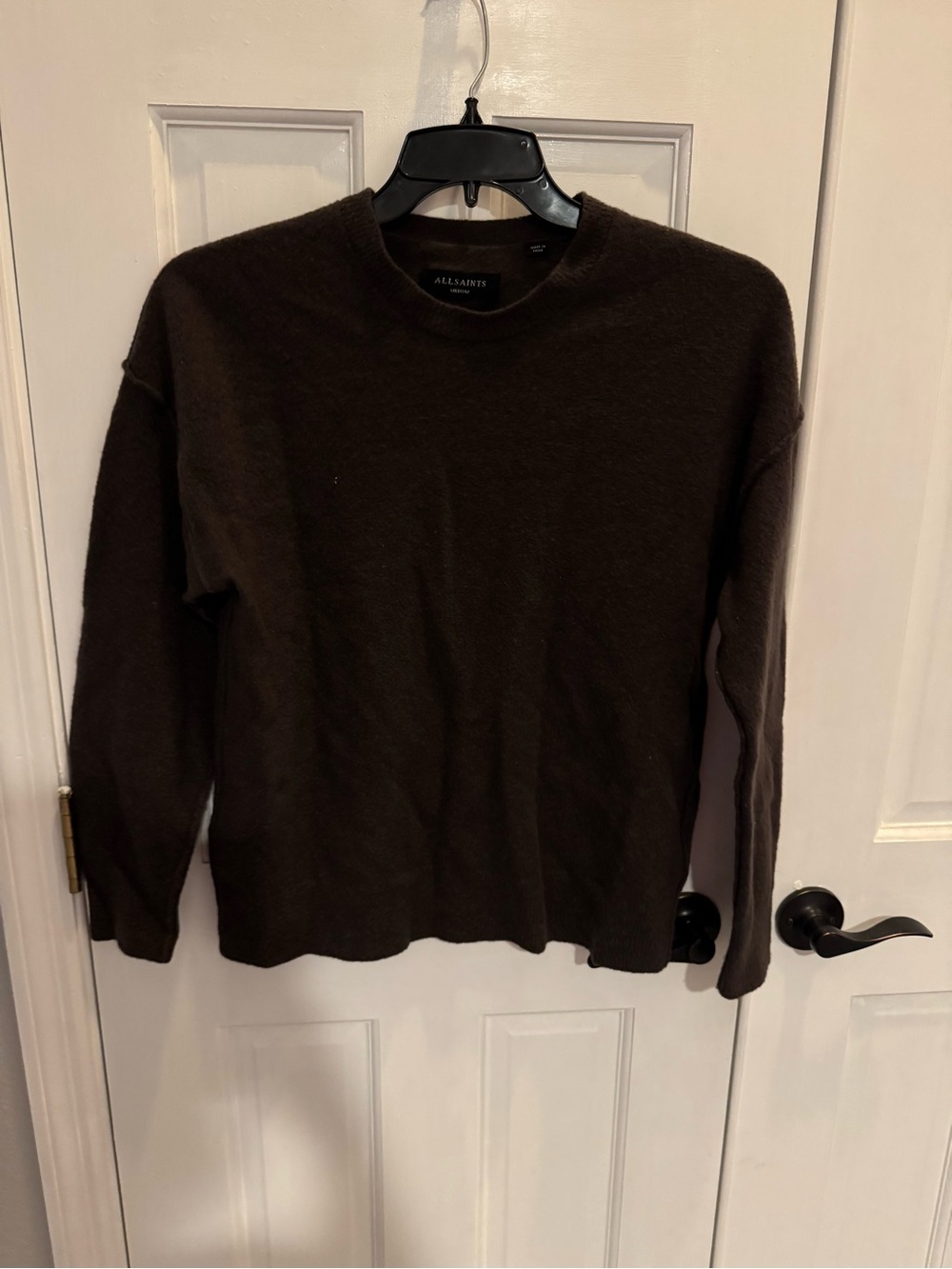 AllSaints Men’s Brown Wool Blend Crewneck Sweater Size Medium